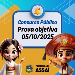 PROVA OBJETIVA DO CONCURSO PÚBLICO ACONTECE NESTE DOMINGO (05/10)