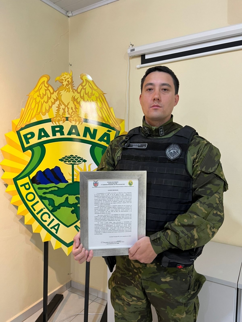 18º BATALHÃO DE POLÍCIA MILITAR DESPEDE-SE DO 1º TENENTE GABRIEL SAKAI MARQUES E O HOMENAGEIA PELO TEMPO DE SERVIÇO NA UNIDADE