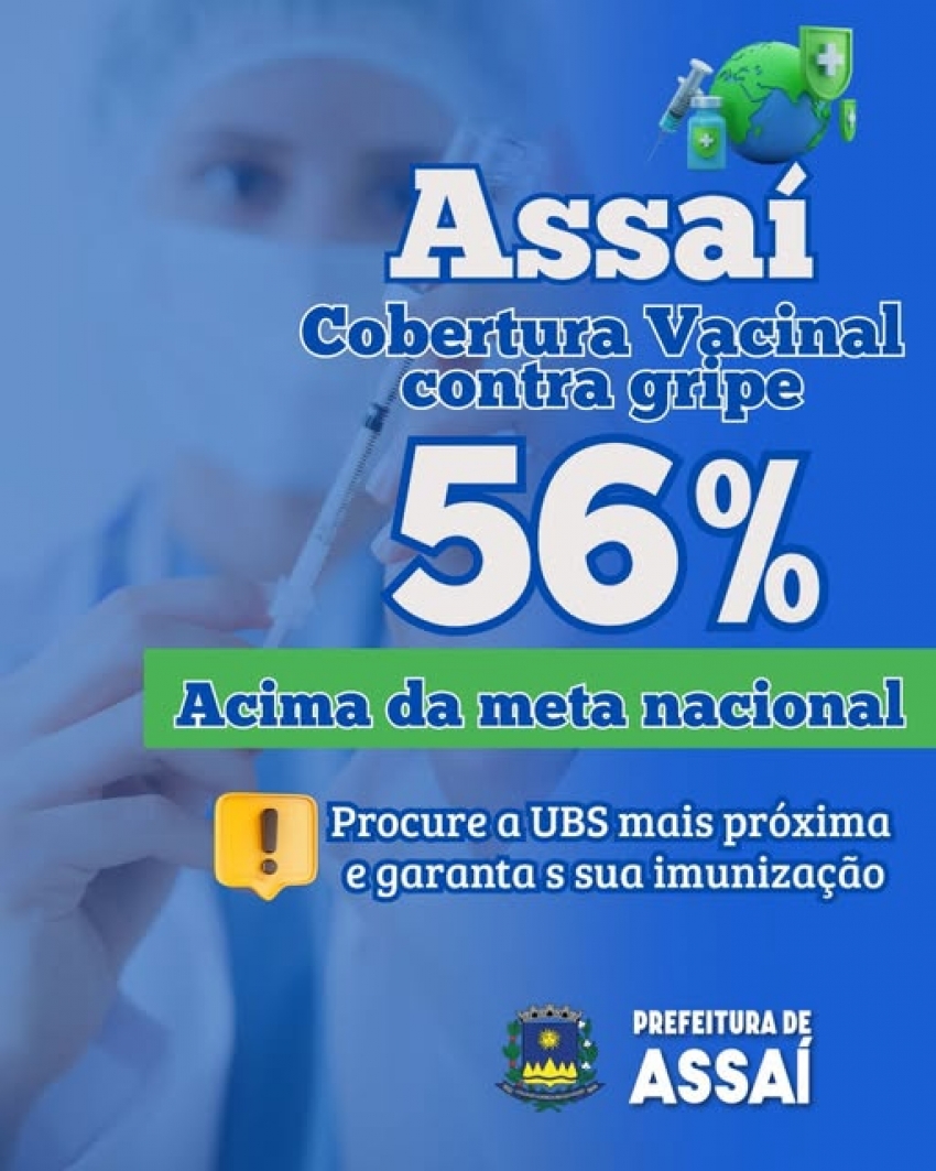 ASSAÍ SUPERA MÉDIAS ESTADUAL E NACIONAL EM COBERTURA VACINAL CONTRA A GRIPE